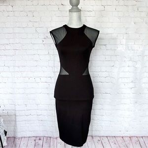 FRENCH CONNECTION Bodycon Sheer Paneled Sexy Midi Dress